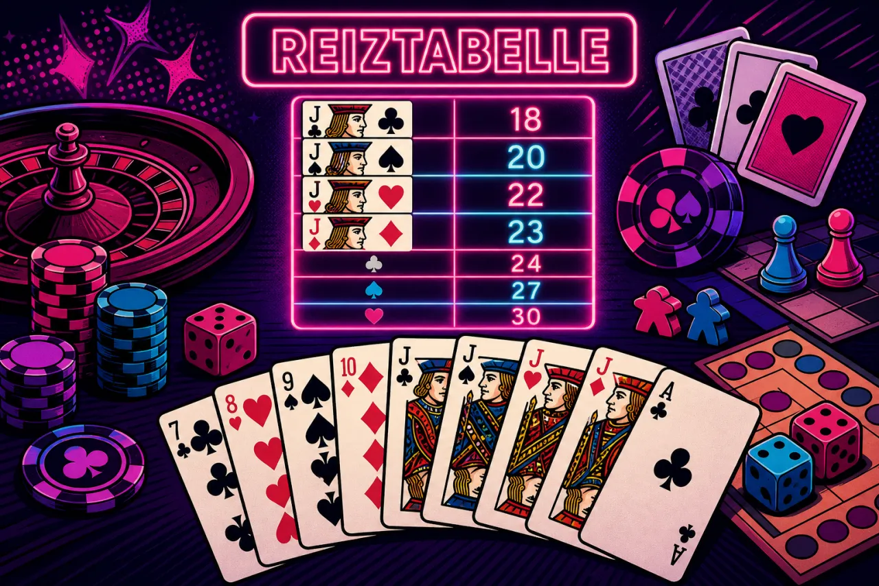 Skat-Reiztabelle: alle Reizwerte von 18 bis 264
