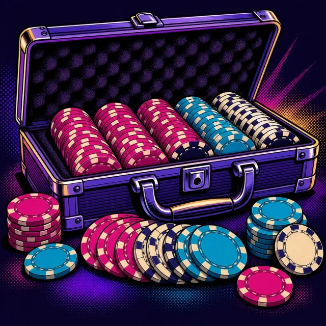 Symbolbild: Pokerchips-Set im Alukoffer